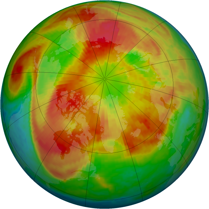 Arctic ozone map for 21 March 2004